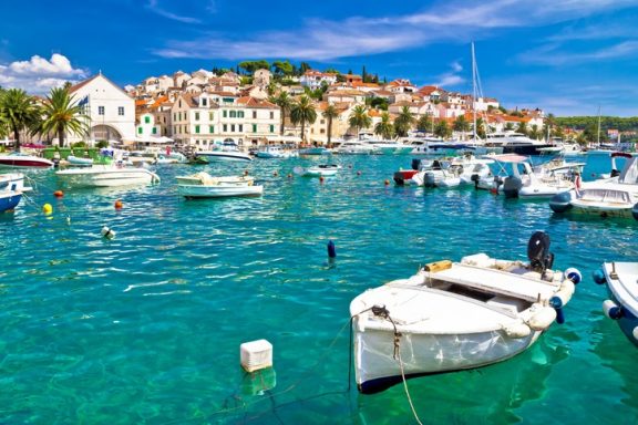 Turquoise waterfront of Hvar island